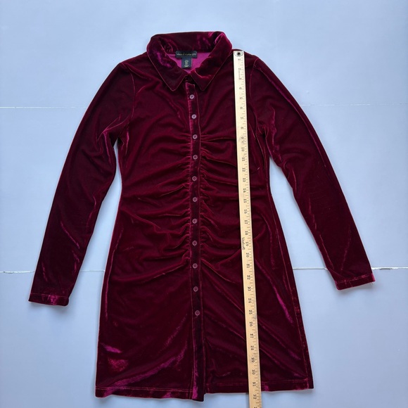 HOUSE OF HARLOW 1960 RED VELVET RUCHED FRONT DRESS DARK ROMANTIC WIMSIGOTH - Picture 8 of 14